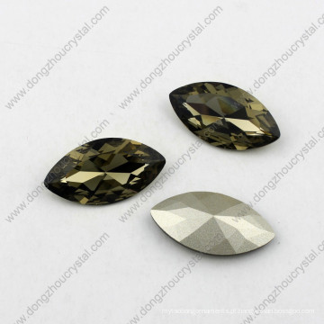 Sw elementos de cristal pedras folha de volta navette forma black diamond 3017 9 * 18 mm